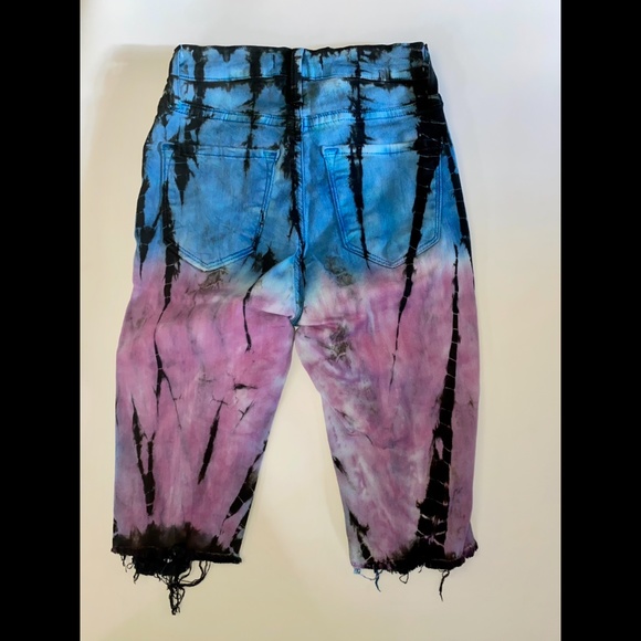 Distressed Tie Dye Bermuda Shorts - Picture 2 of 2
